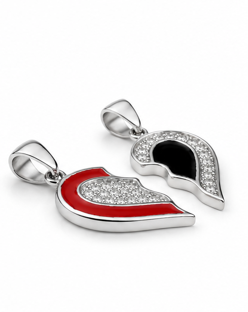 Gyary Red & Black Broken Heart Pendant