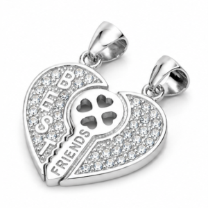 Gyary Best Friends Key & Heart Pendant Set