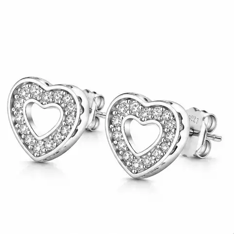 Gyary Crystal Open Heart Stud Earrings