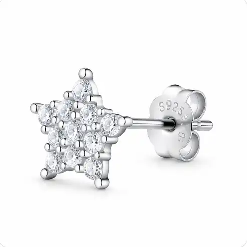 Gyary Twinkle Star Crystal Stud Earrings