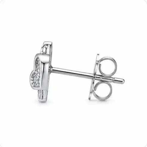 Gyary Twin Heart Sparkle Stud Earrings