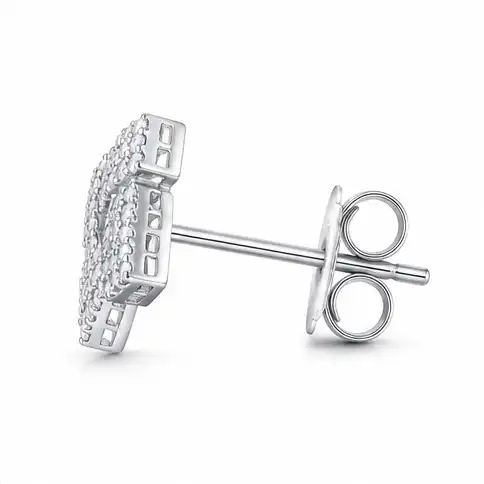 Gyary Luxe Square Crystal Stud Earrings