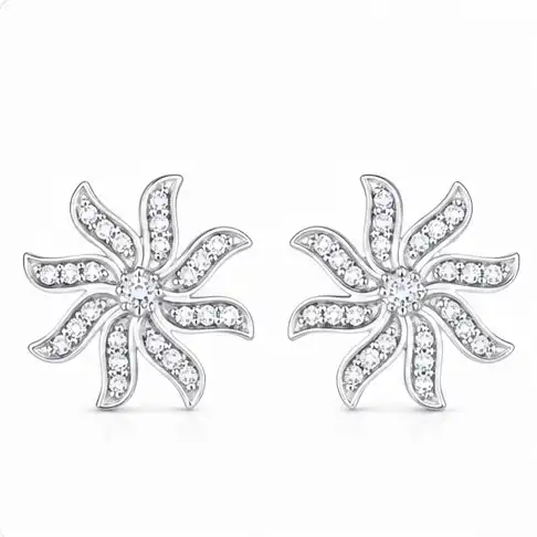 Gyary Twinkle Swirl Crystal Stud Earrings