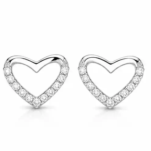 Gyary Sparkling Open Heart Stud Earrings