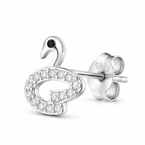 Gyary Crystal Swan Elegance Stud Earrings