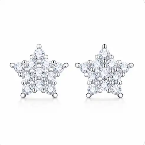 Gyary Twinkle Star Crystal Stud Earrings