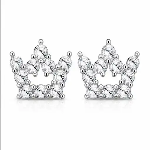 Gyary Sparkling Crown Stud Earrings