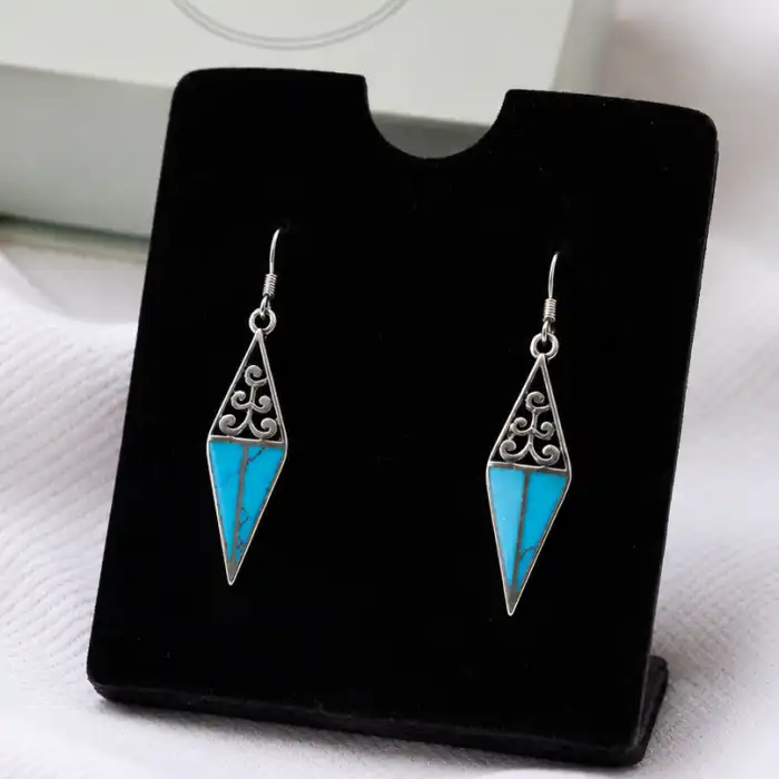Gyary Turquoise Prism Drop Earrings