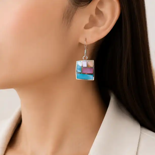 Gyary Mosaic Charm Drop Earrings