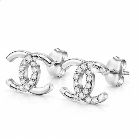 Gyary Luxe Double Loop Crystal Stud Earrings