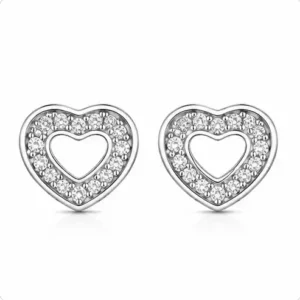 Gyary Crystal Open Heart Stud Earrings