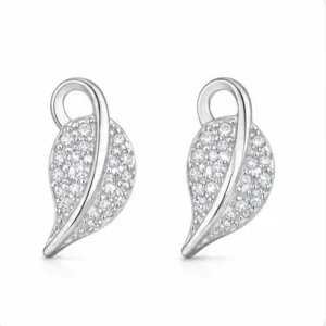Gyary Crystal Leaf Elegance Stud Earrings