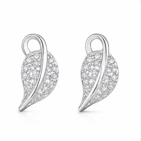 Gyary Crystal Leaf Elegance Stud Earrings