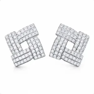 Gyary Luxe Square Crystal Stud Earrings
