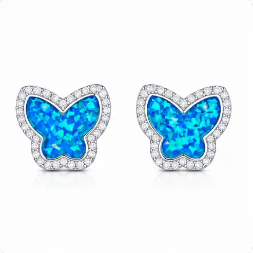 Gyary Ocean Glow Butterfly Stud Earrings