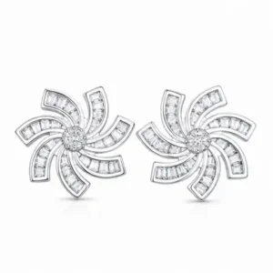 Gyary Celestial Swirl Crystal Stud Earrings