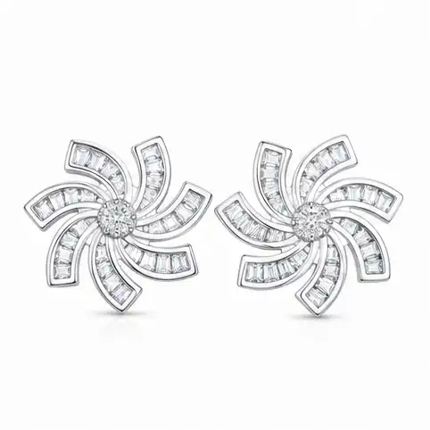 Gyary Celestial Swirl Crystal Stud Earrings