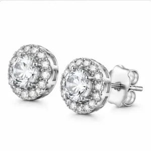 Gyary Royal Halo Crystal Stud Earrings