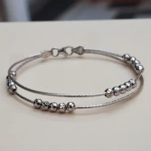 Gyary Celeste Dual Strand Silver Bracelet
