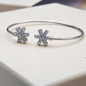 Gyary Celestial Starburst Silver Cuff Bracelet