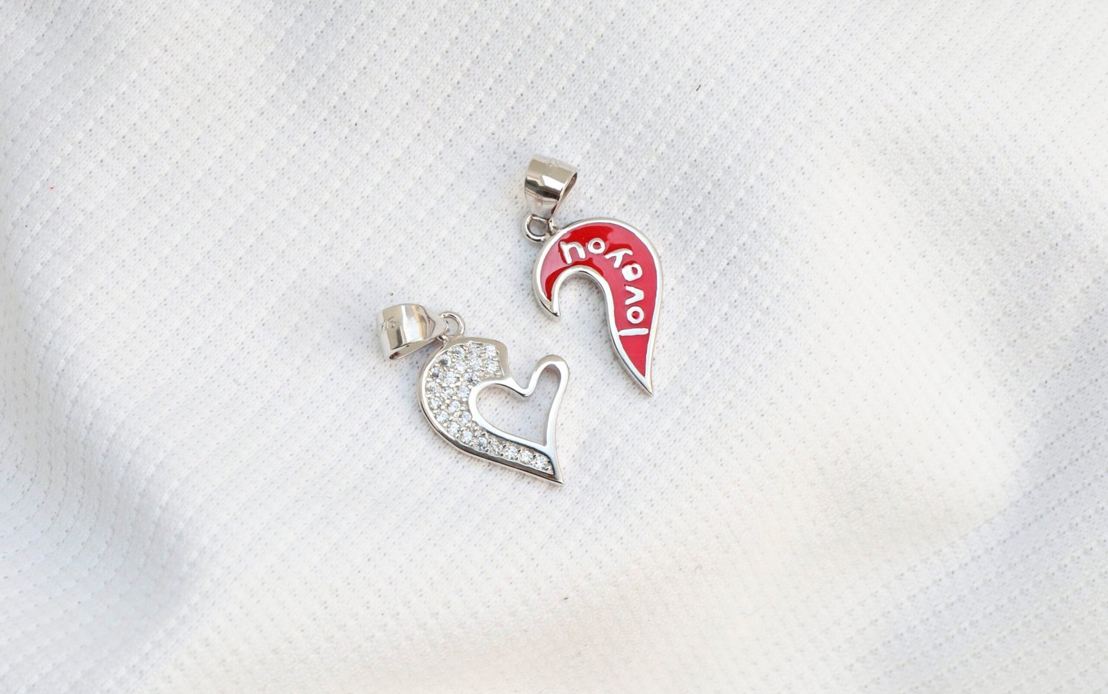 Gyary Sterling Silver Couple Heart Pendant