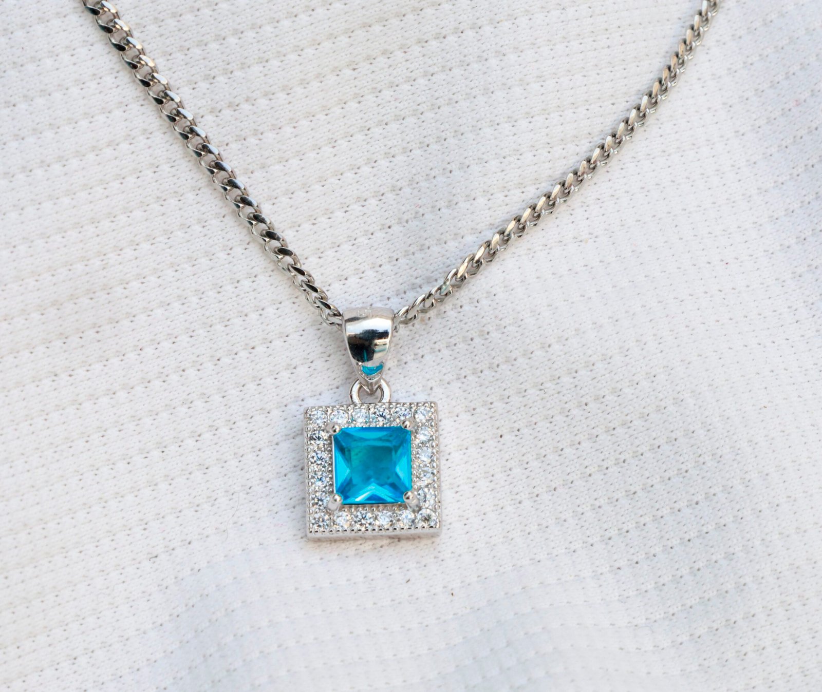 Gyary Square Blue CZ Pendant