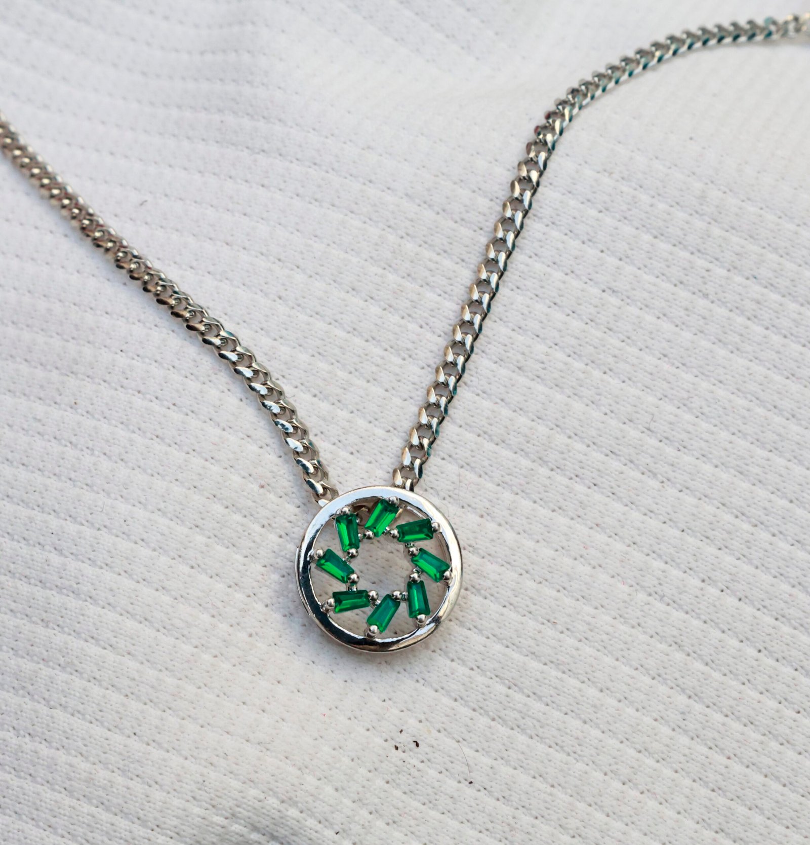Gyary Green Crystal Circle Pendant