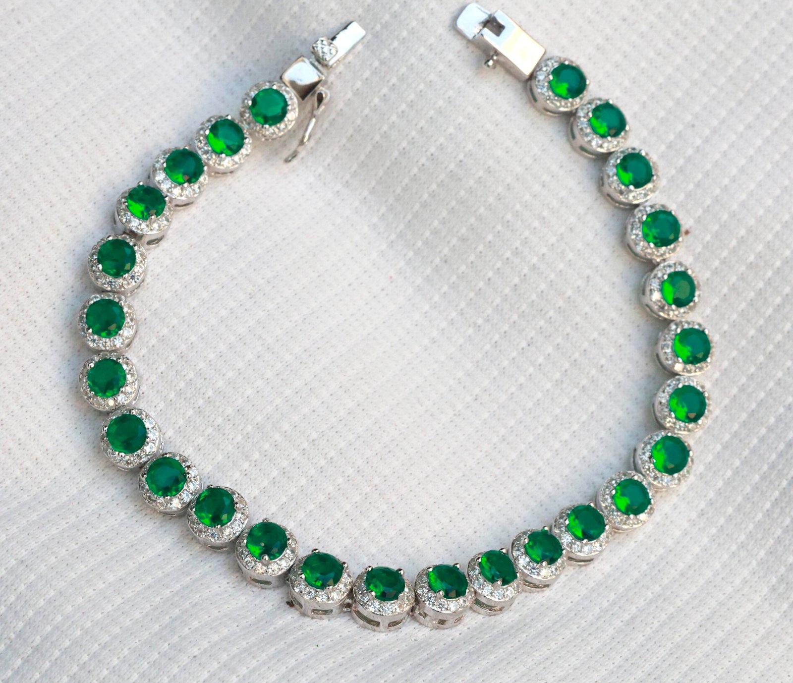 Gyary green stone tennis bracelet