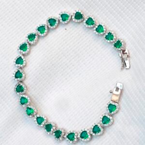 Gyary green heart tennis bracelet