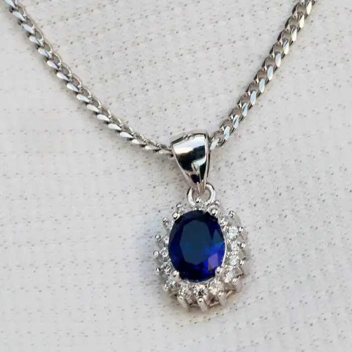 Gyary Oval Blue Stone Pendant
