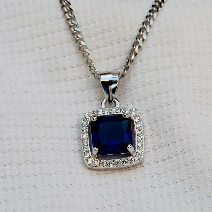 Gyary Square Blue Stone Pendant