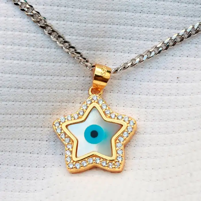 Gyary Gold Star Evil Eye Pendant