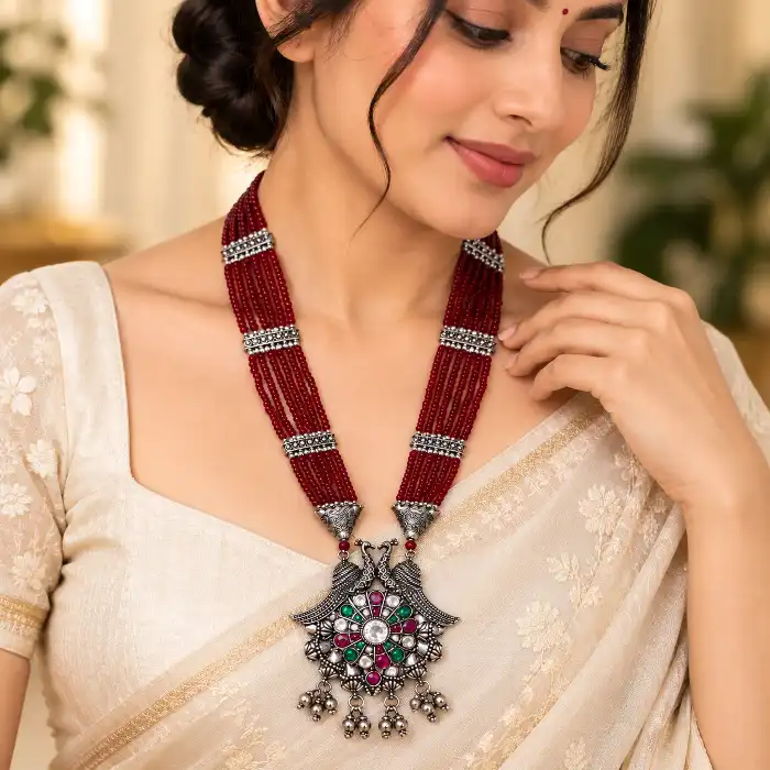 Gyary Royal Peacock Heritage Pendant Necklace