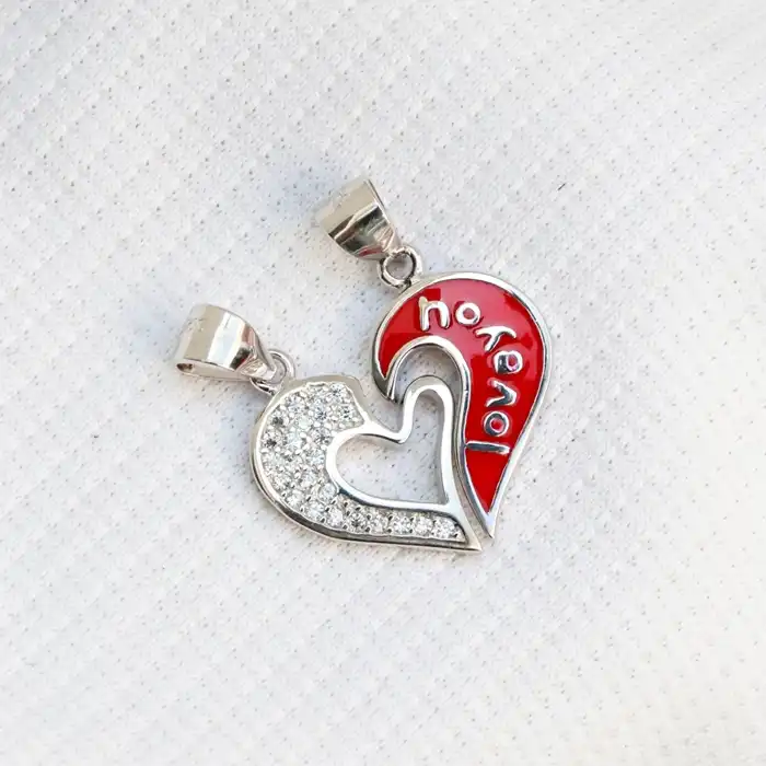 Gyary Sterling Silver Couple Heart Pendant