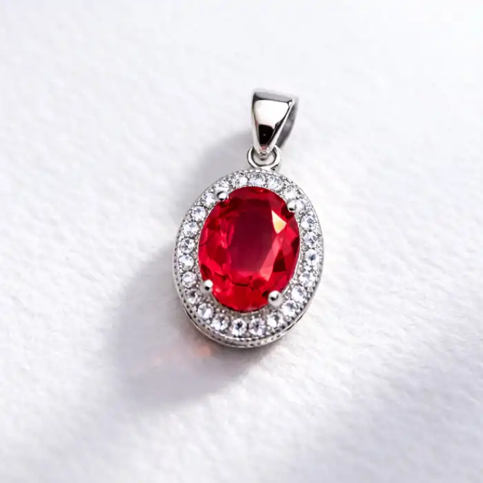 Gyary Oval Red Stone Pendant