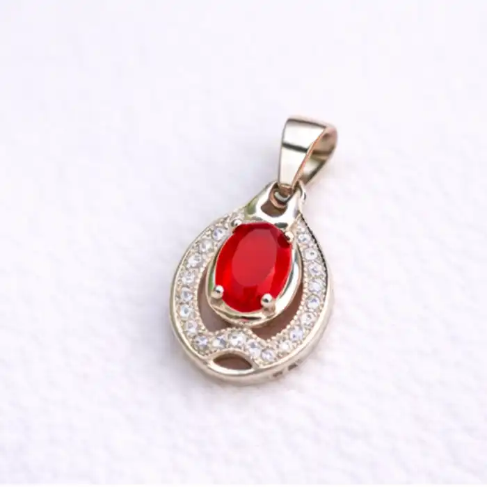 Gyary Red Oval Teardrop Pendant