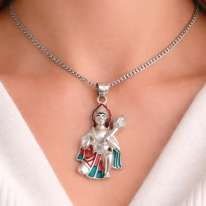 Gyary Sterling Silver Lord Hanuman Pendant