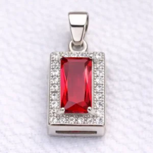Gyary Red Emerald-Cut Pendant