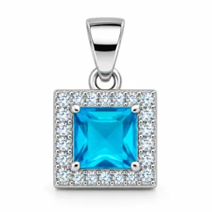 Gyary Square Blue CZ Pendant