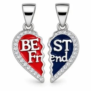 Gyary Best Friends Split Heart Pendant Set