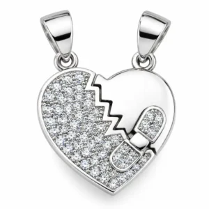 Gyary Broken Heart Couple Pendant Set