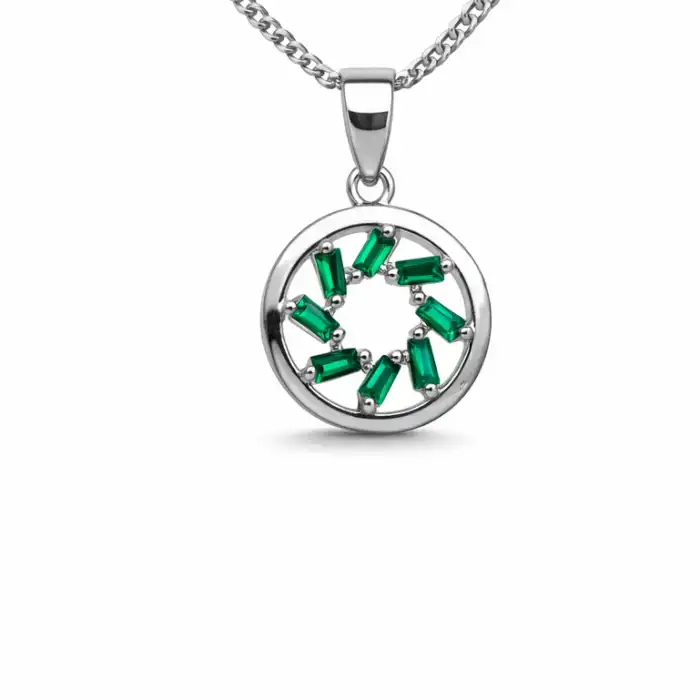 Gyary Green Crystal Circle Pendant