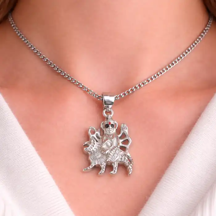 Gyary Sterling Silver Goddess Durga Pendant