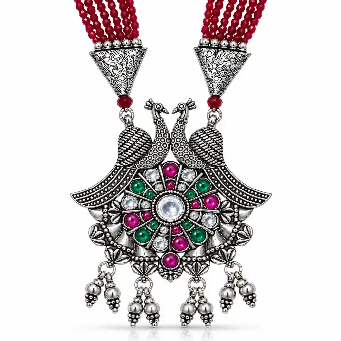 Gyary Royal Peacock Heritage Pendant Necklace