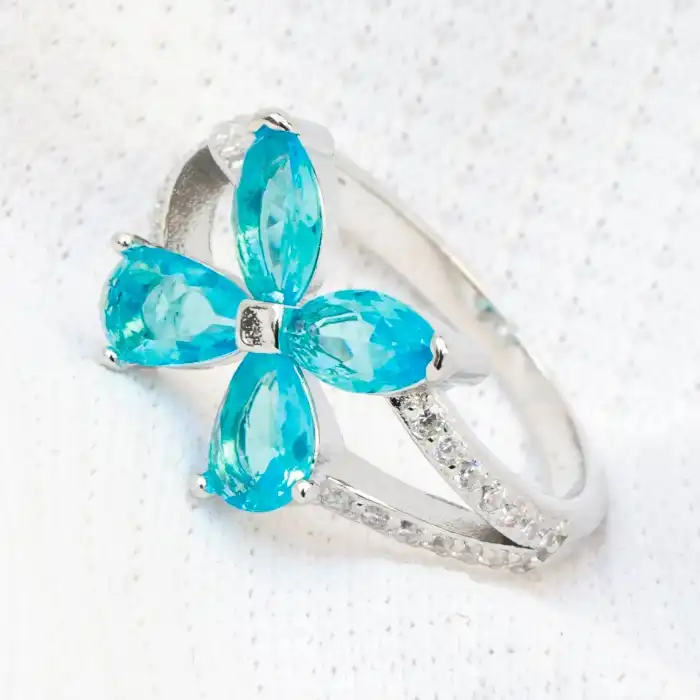 Gyary Aqua Blossom Ring