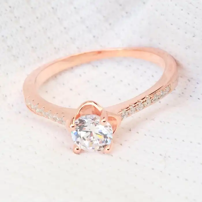 Gyary Rose Gold Solitaire Ring