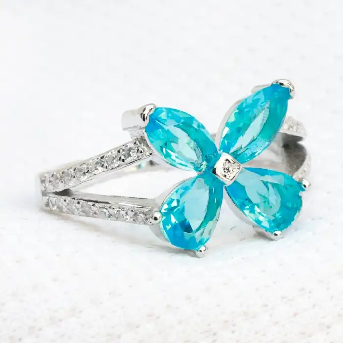 Gyary Aqua Blossom Ring