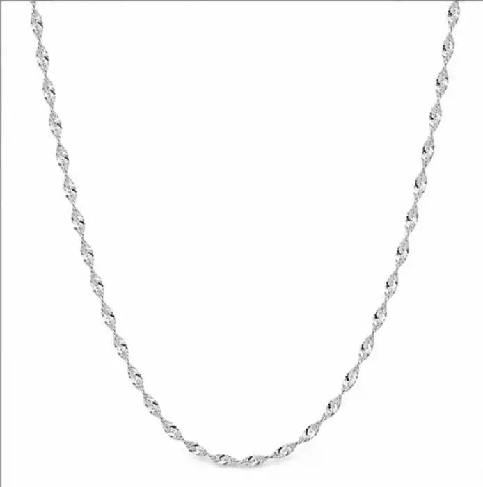Gyary Twisted Sparkle Silver Chain for Women