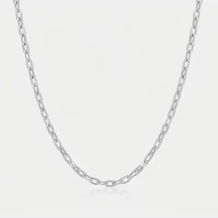Gyary Classic Oval Link Silver Chain for Women