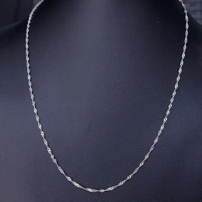 Gyary Twisted Sparkle Silver Chain for Women